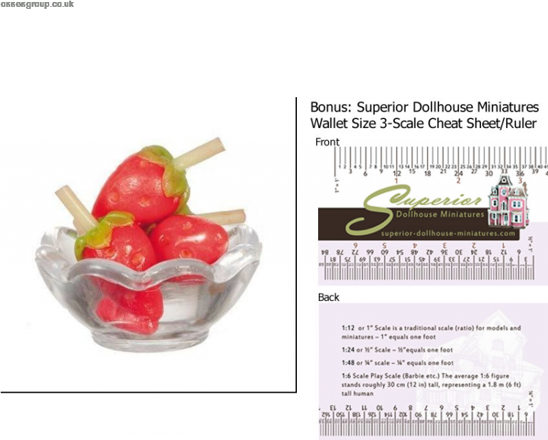 Special Dollhouse Miniature Bowl With Strawberries - Wish Booklet No23 Fashioning Miniatures (800x785), Png Download