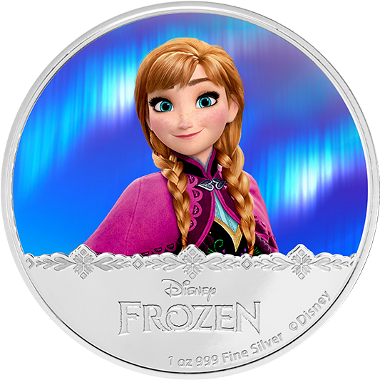 Disney Frozen Silver Coin Anna - Sale - Disney Frozen - Anna 2016 1oz Silver Proof Coin (570x570), Png Download