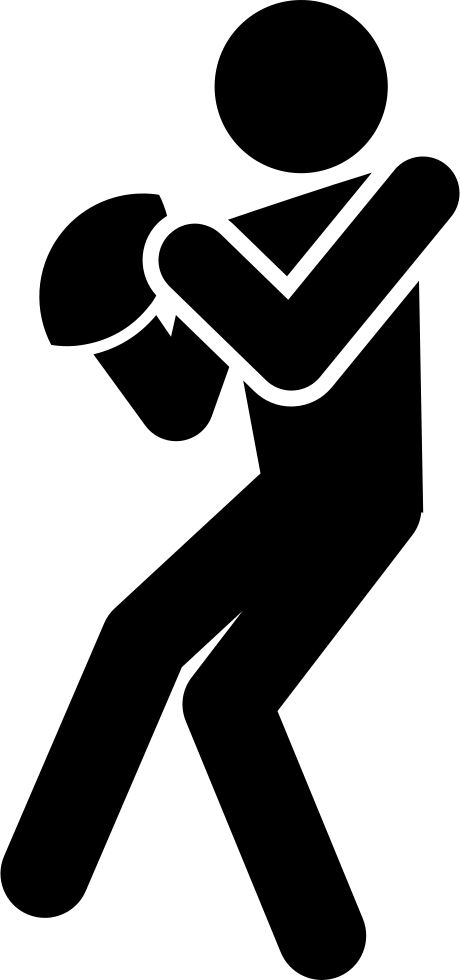 Rugby Player Silhouette With The Ball In Hands Comments - Graphic Design (460x980), Png Download