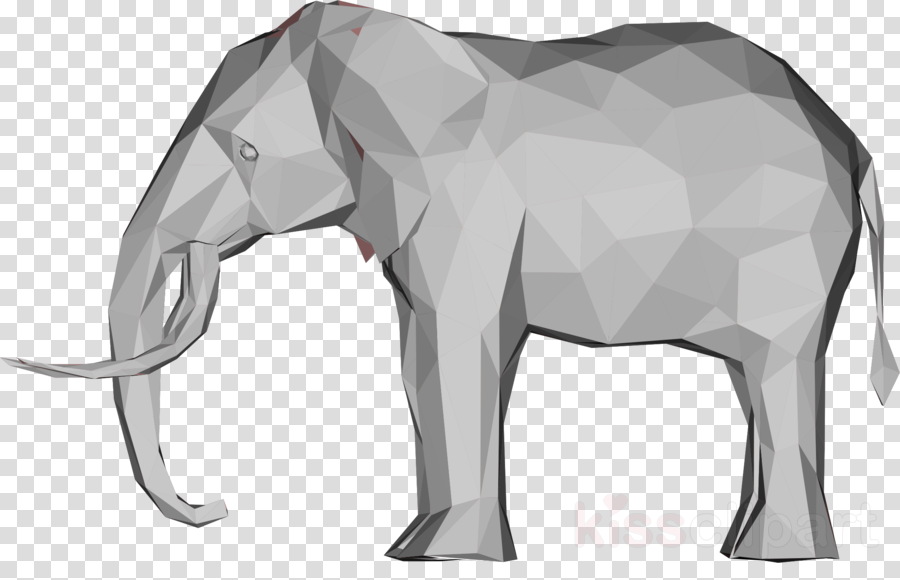 Low Poly 3d Elephant Clipart Low Poly 3d Computer Graphics - Geometric Grey Elephant Geometric Grey Elephant Oval (900x580), Png Download
