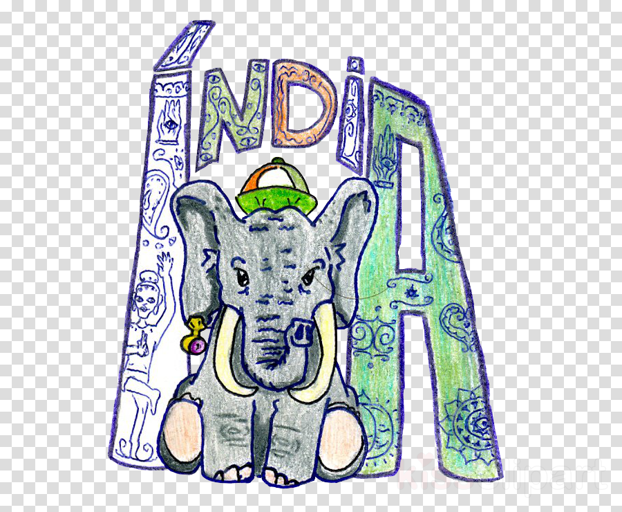 Indian Elephant Drawings Clipart Indian Elephant Drawing - Indian Elephant Drawing (900x740), Png Download