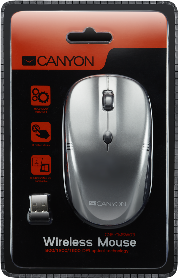 Other Colours / Variations - (16+) Canyon Cne-cmsw02b, Black Мышь Беспроводная (1280x1280), Png Download