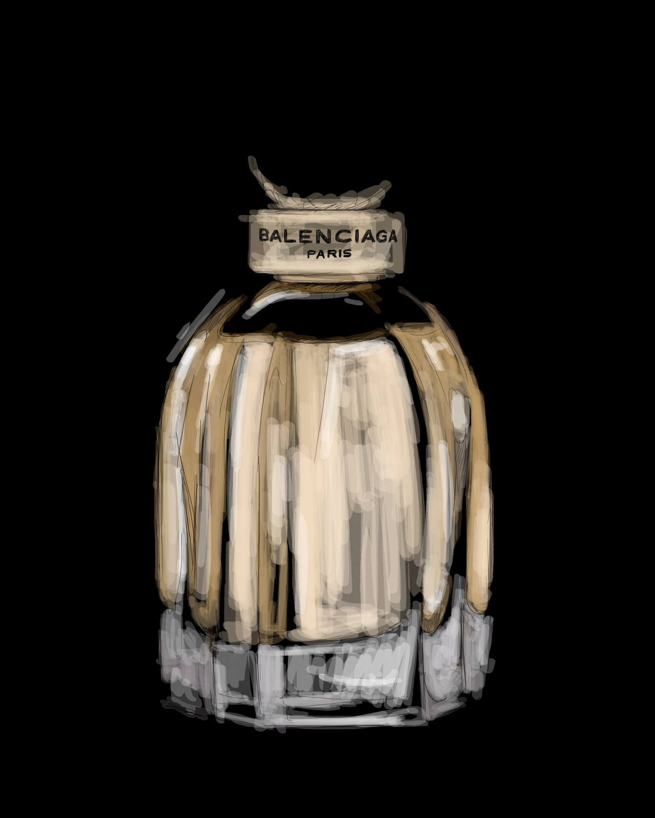 Balenciaga Paris Balenciaga - Glass Bottle (1280x1600), Png Download