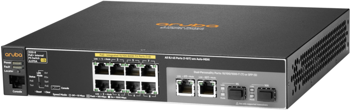 Aruba 2530 8 Poe Internal Ps Switch Left Facing - Hpe Aruba 2530 8g Switch (800x600), Png Download