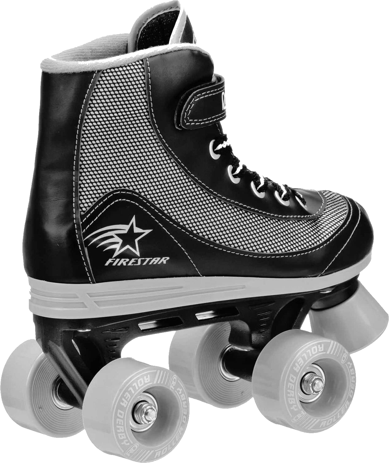 Roller Derby Firestar V2 Quad Roller Skates - Black/grey (1253x1491), Png Download