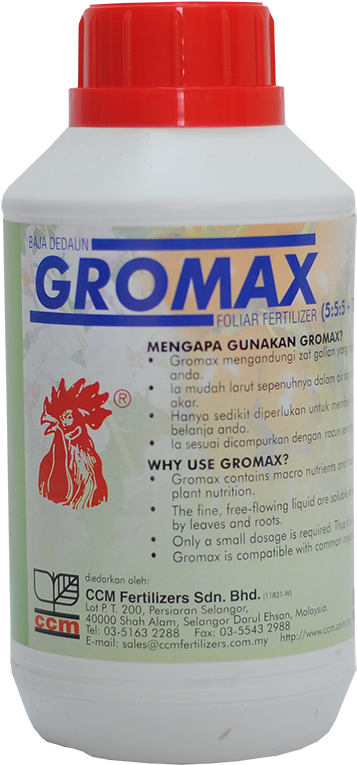 Gromax Foliar - Bottle (500x820), Png Download