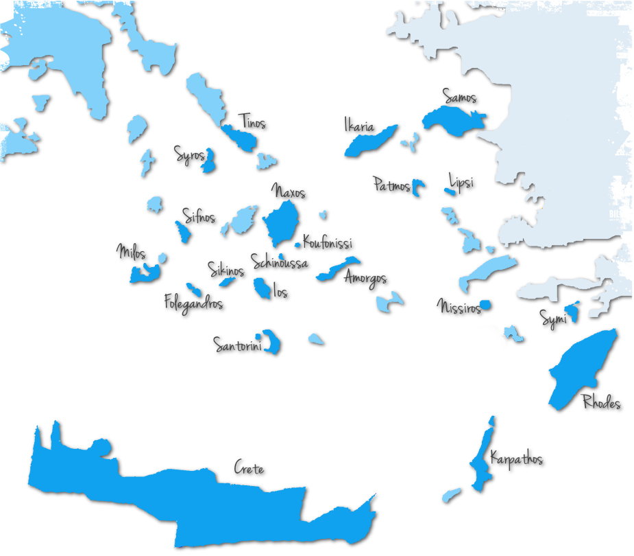 Backpacking In The Aegean Sea, Greece - Greece Map (925x810), Png Download