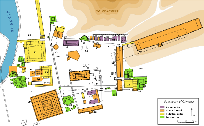 Map Of Olympia - Olympia Plan (700x442), Png Download