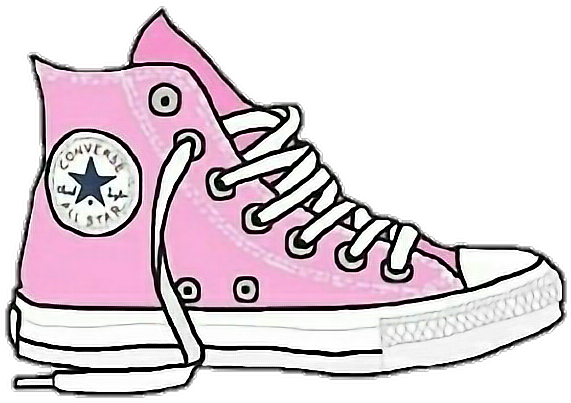 Converse Sticker Pink Aesthetic Png Aesthetic Pink - Pink Converse Cartoon (600x600), Png Download