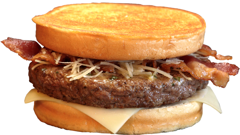 Garlic Parmesan Bacon Steakburger - Spangles Garlic Parmesan Bacon Cheeseburger (1000x646), Png Download