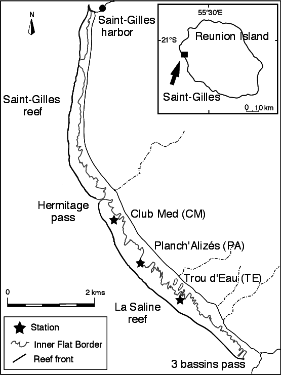 Location Of The Sampling Stations In Reunion Island - Diagram (555x741), Png Download