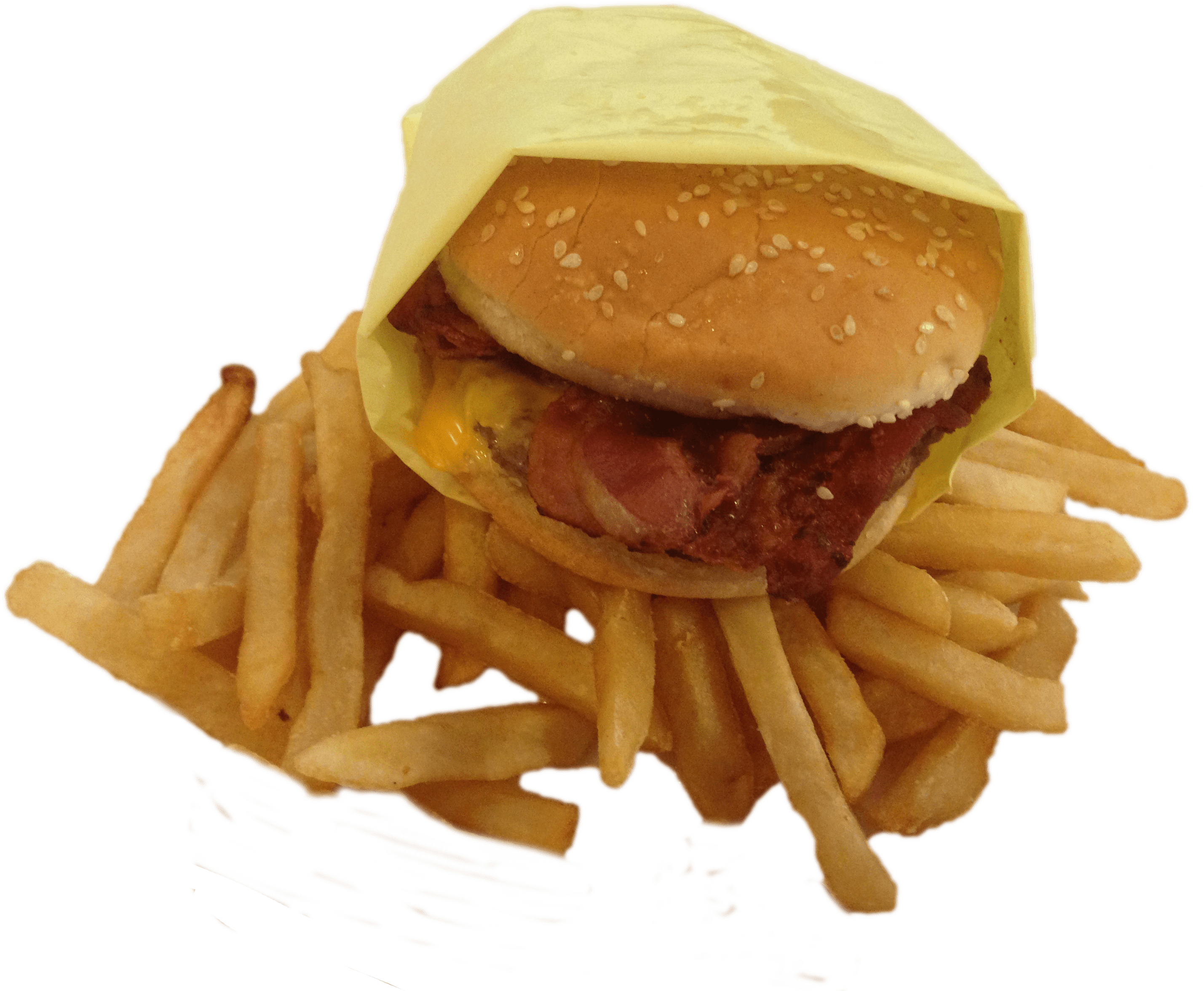 Baconcheeseburger - French Fries (2945x2350), Png Download