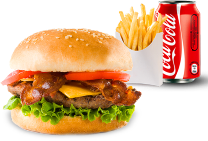 Bacon Burger - Coca Cola (700x500), Png Download