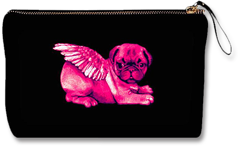 Pugs Might Fly Purse Black And Pink Biddy Pug Purse - Pugs Might Fly Purse (960x500), Png Download