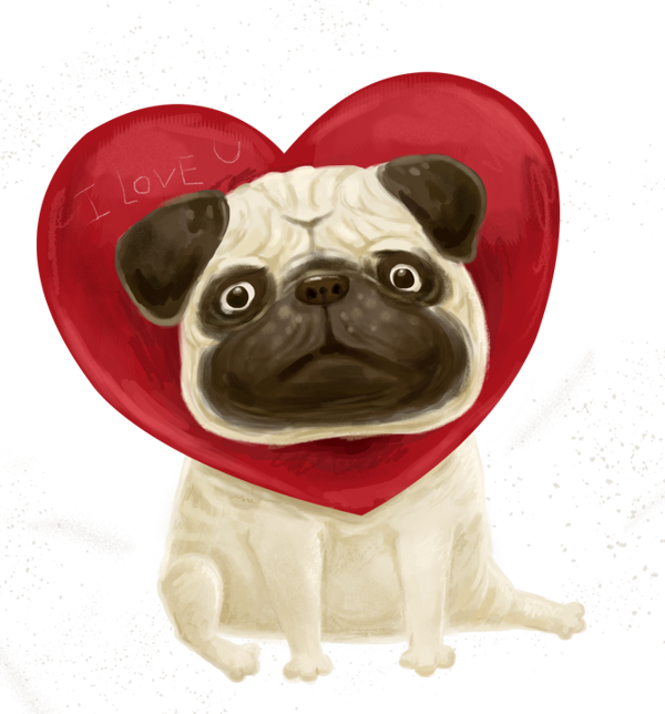 Practice0107 By Esther , Via Behance - Pug (600x644), Png Download