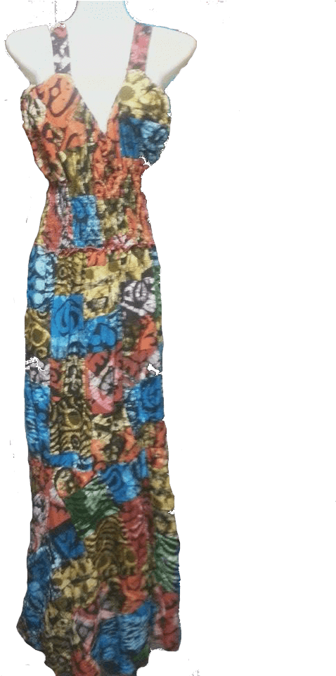 Heavy Thick 100% Cotton Fabric Handmade Stretch Waist - Day Dress (720x960), Png Download
