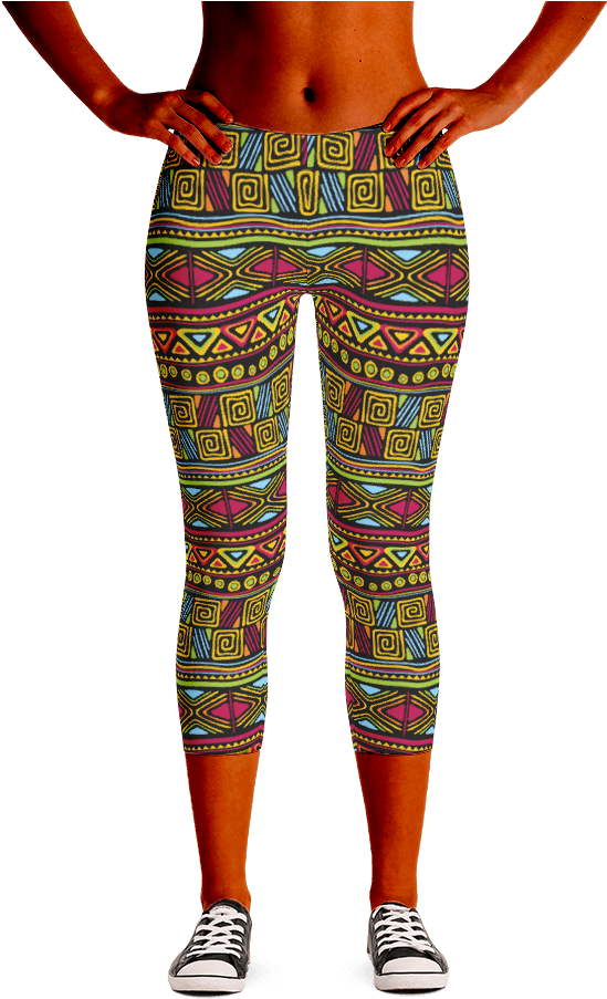 African Print Capri Leggings - Bearonalog Farbe Splatter Leggings - Hergestellt In (1000x1000), Png Download
