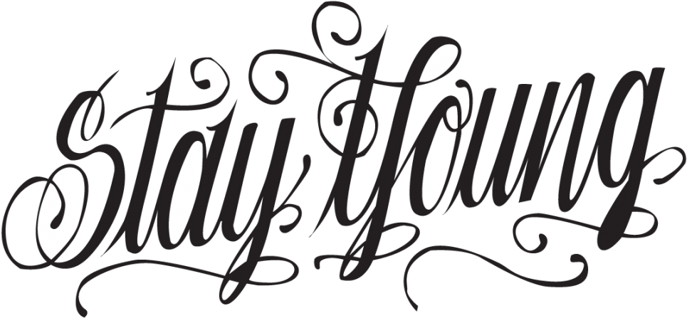 Stay Young - Tattoo Typography Png (988x988), Png Download