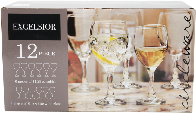 Excelsior Wine Glasses By Circle Glass - Excelsior (650x650), Png Download