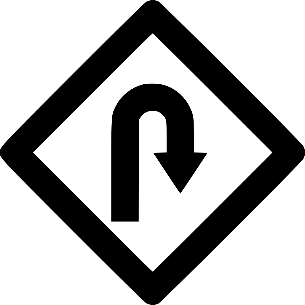 Sign U Turn Comments - Clip Art (980x980), Png Download