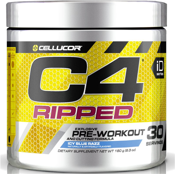 Cellucor C4 Ripped 30sv Blue Raspberry - Cellucor C4 Ripped - 30 Servings Fruit Punch (800x800), Png Download