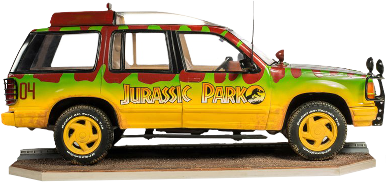 Ford Explorer 04 1/10th Scale Replica Statue - Jurassic Park Iron Studios (785x500), Png Download
