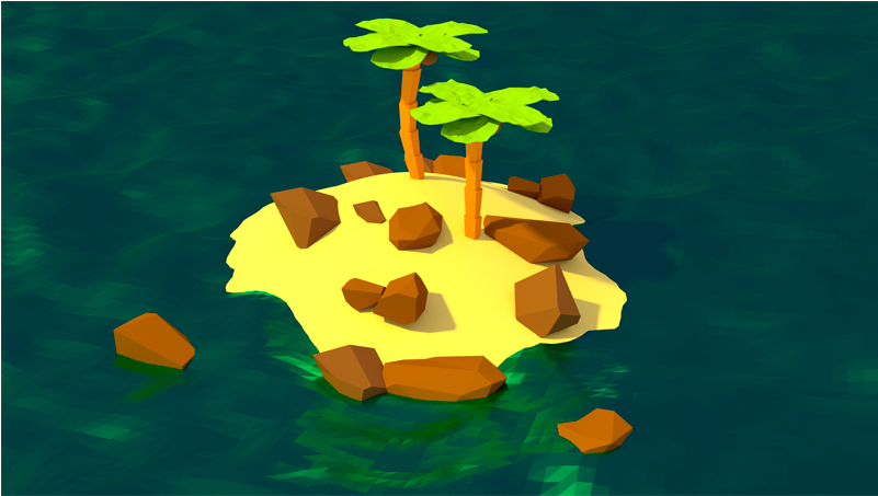 Low Poly Island Island Render 3d Illustration Blender - Low Poly Islands (800x600), Png Download