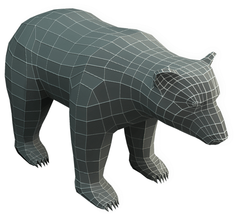 Base Mesh Bear - Bear 3d Model (900x900), Png Download