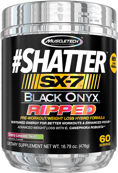 Muscletech Shatter Sx-7 Black Onyx Ripped - New Shatter Sx-7 Black Onyx Ripped (600x600), Png Download