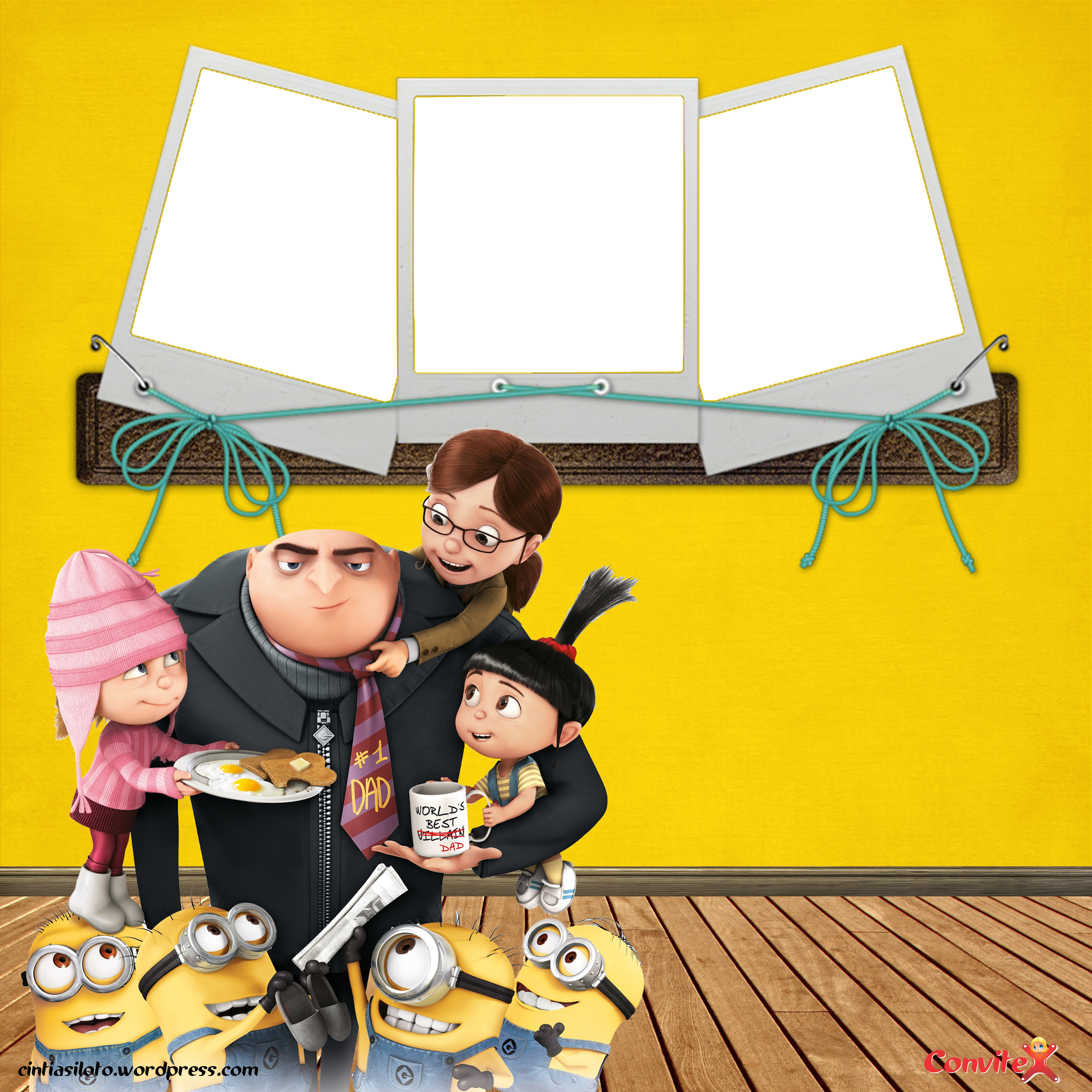 Photobook Minions Quadrado 04 By Convitex (3543x3543), Png Download