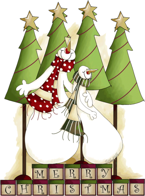 Tubes Noel / Bonhommes De Neiges - Christmas Day (500x701), Png Download