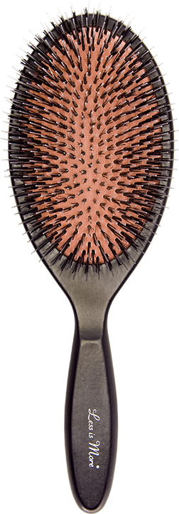 Less Is More Oval Brush Beech/black Wild Boar Bristle/nylon (700x840), Png Download