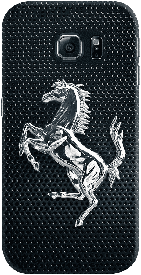 Dailyobjects Ferrari Horse On Black Mesh Case For Samsung - Premium Fancy Back Cover For Lava Flair S1 - Horse (462x900), Png Download
