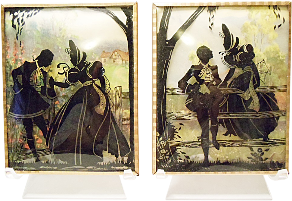 Vintage Benton Glass Convex Silhouettes 4" X 5" - Silhouette (969x969), Png Download