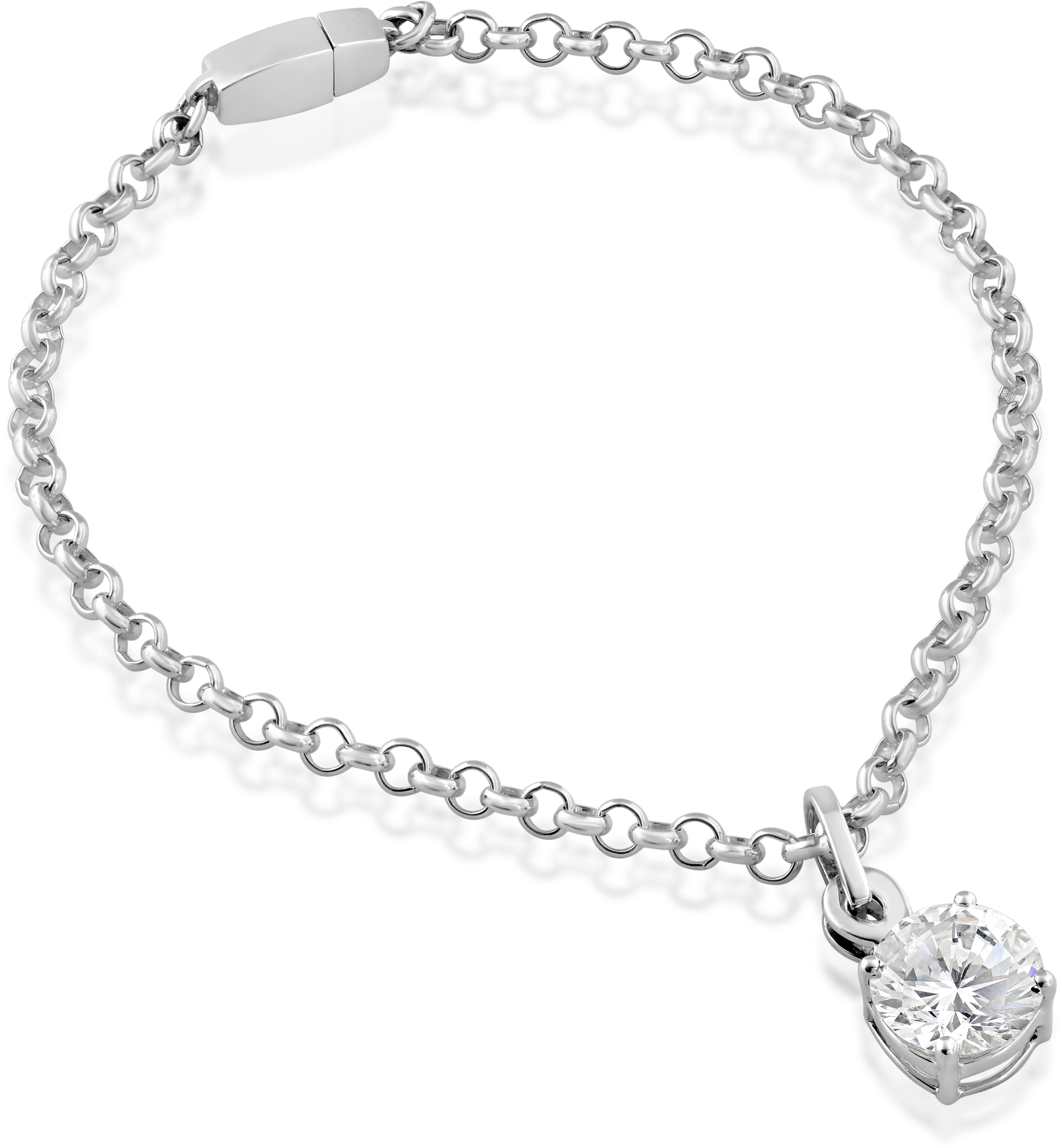 The Maori Twist Solitaire Crystal Pendant On A 925 - Anklets Png (3000x3000), Png Download