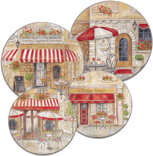 Range Kleen 5082 Round Burner Kovers, 4 Pk (paris Cafe) (600x581), Png Download