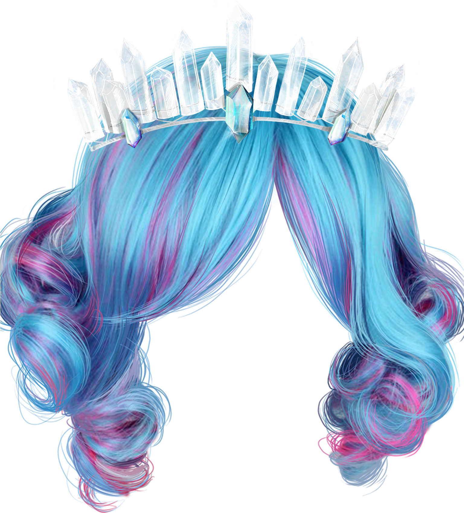 Transparent Background Blue Wig Png (1536x2048), Png Download