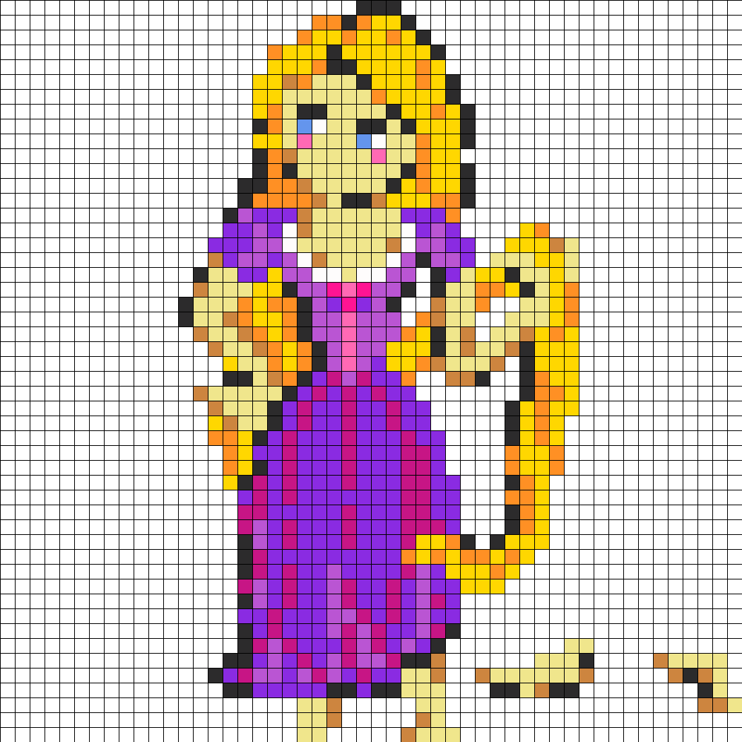 Beads - Pixel Art Disney Rapunzel (1050x1050), Png Download
