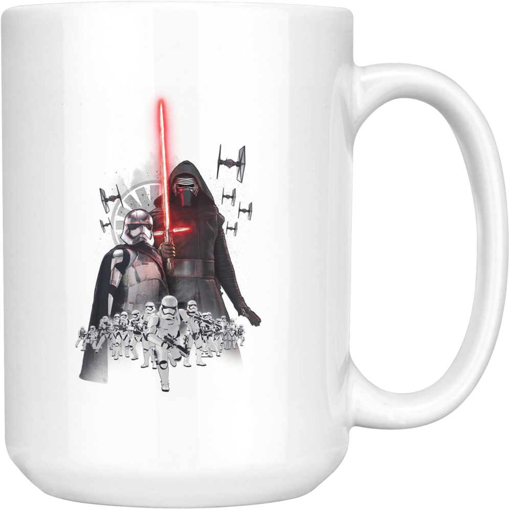 Star Wars The Force Awakens Darth Vader Mug - First Order Stormtrooper And Kylo Ren (1024x1024), Png Download