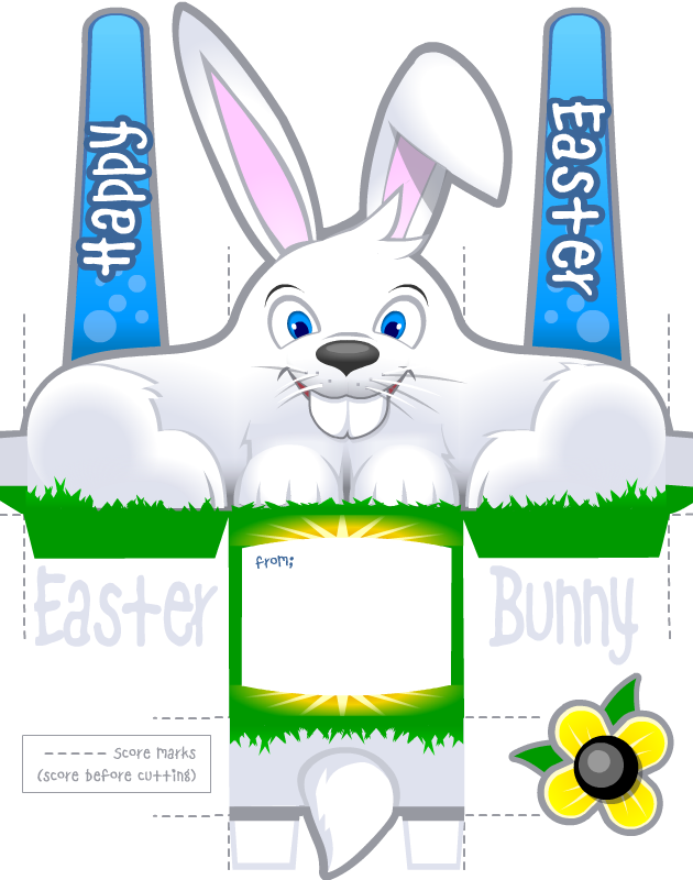 Easter Photo Props - Easter Bunny Papercraft (630x800), Png Download