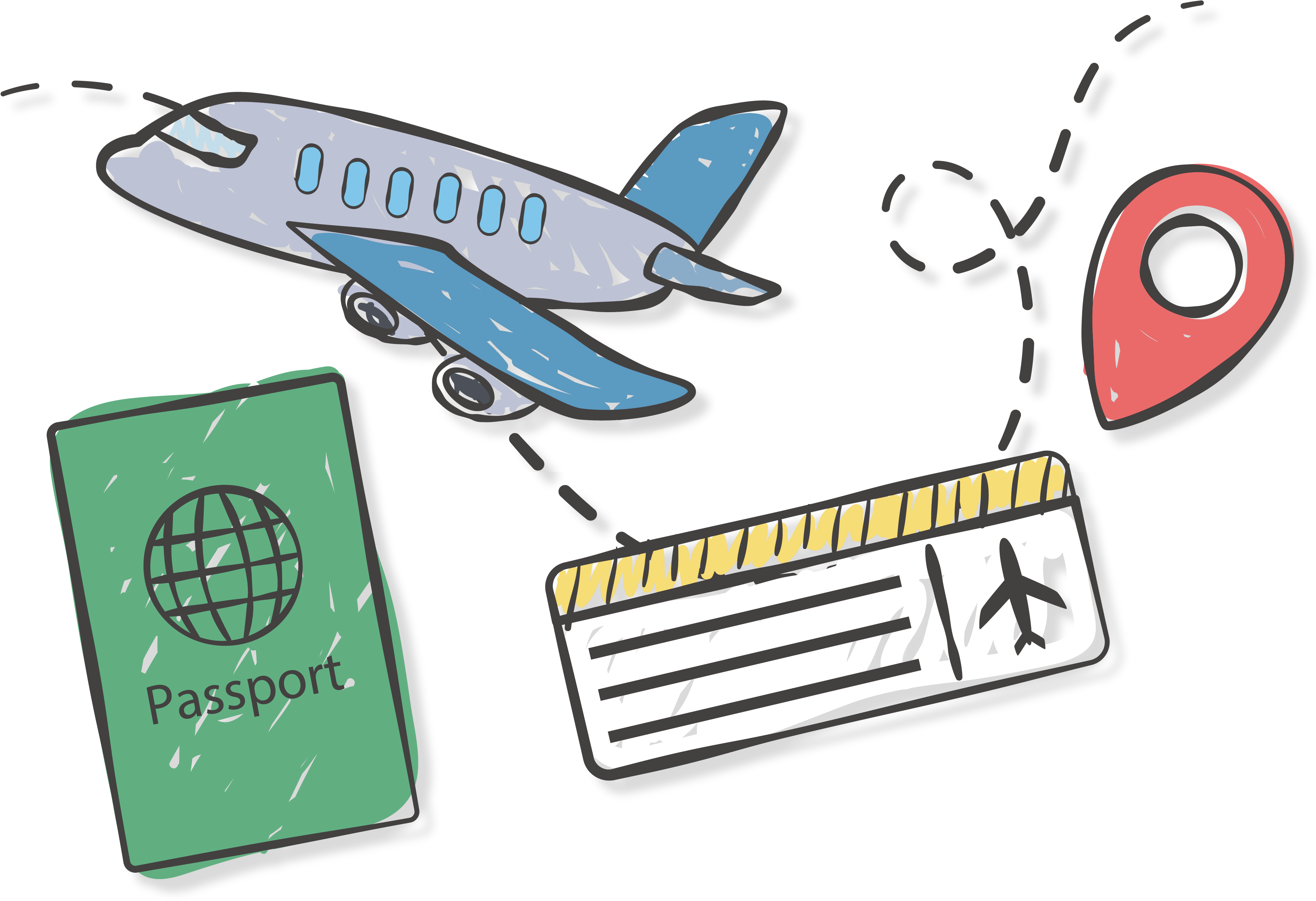 Vector Library Library Airplane Airline Travel Icon - Travel Ticket (3685x2527), Png Download