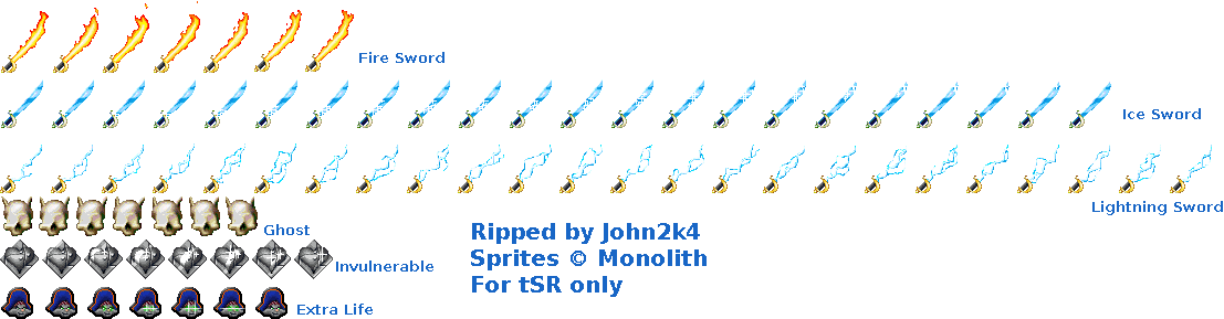 Captainclaw Objects Powerups ] - Captain Claw Sprites (1107x289), Png Download