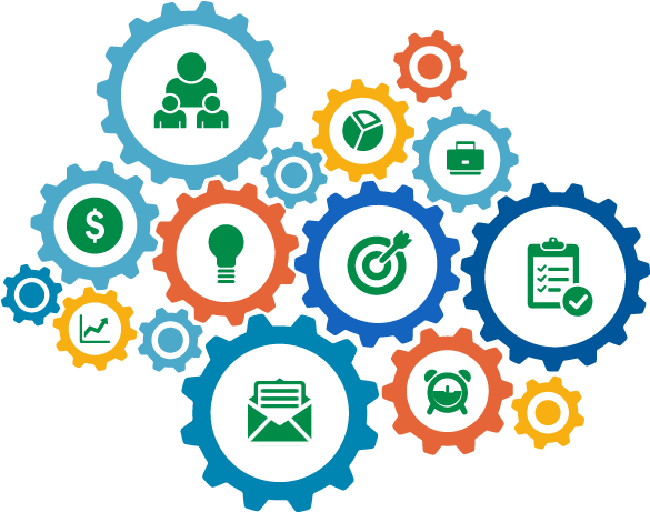 Crm Para Gestão De Recursos Humanos - Marketing Gears (630x532), Png Download