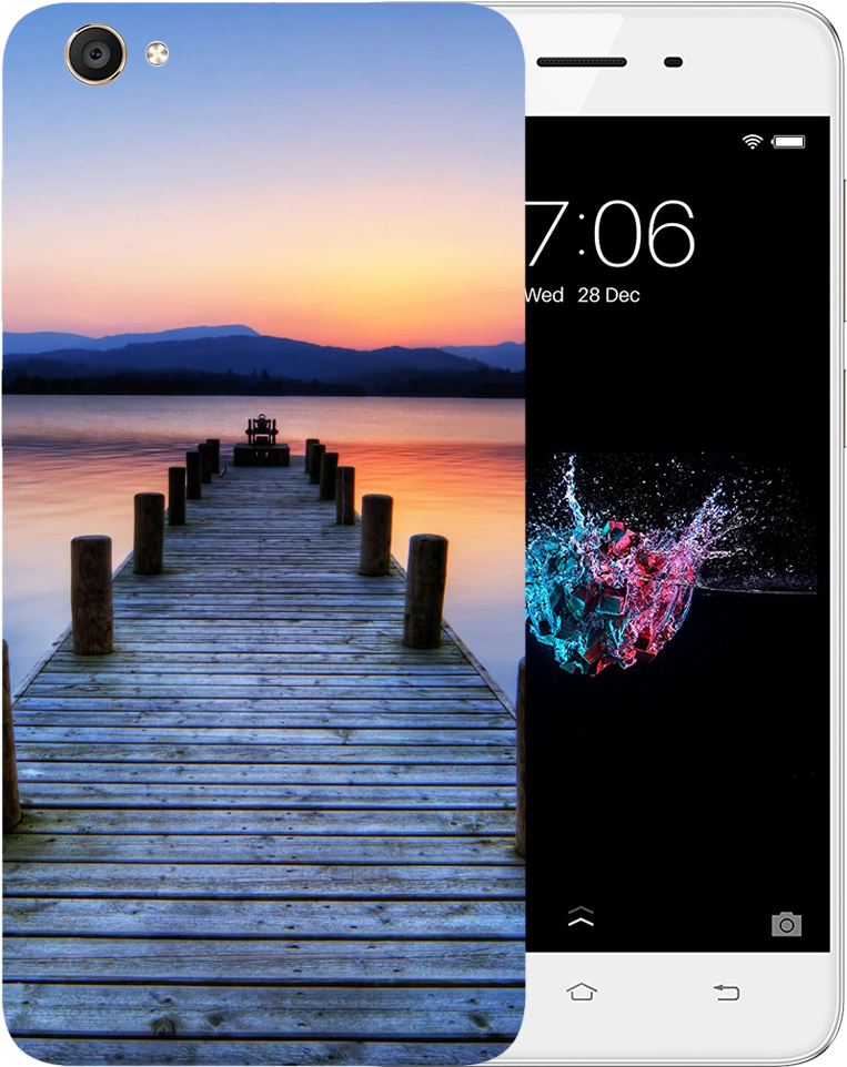 Wooden Bridge Printed Case Cover For Vivo Y55 By Mobiflip - Vivo Y53 (crown Gold) With Offers (1000x1000), Png Download