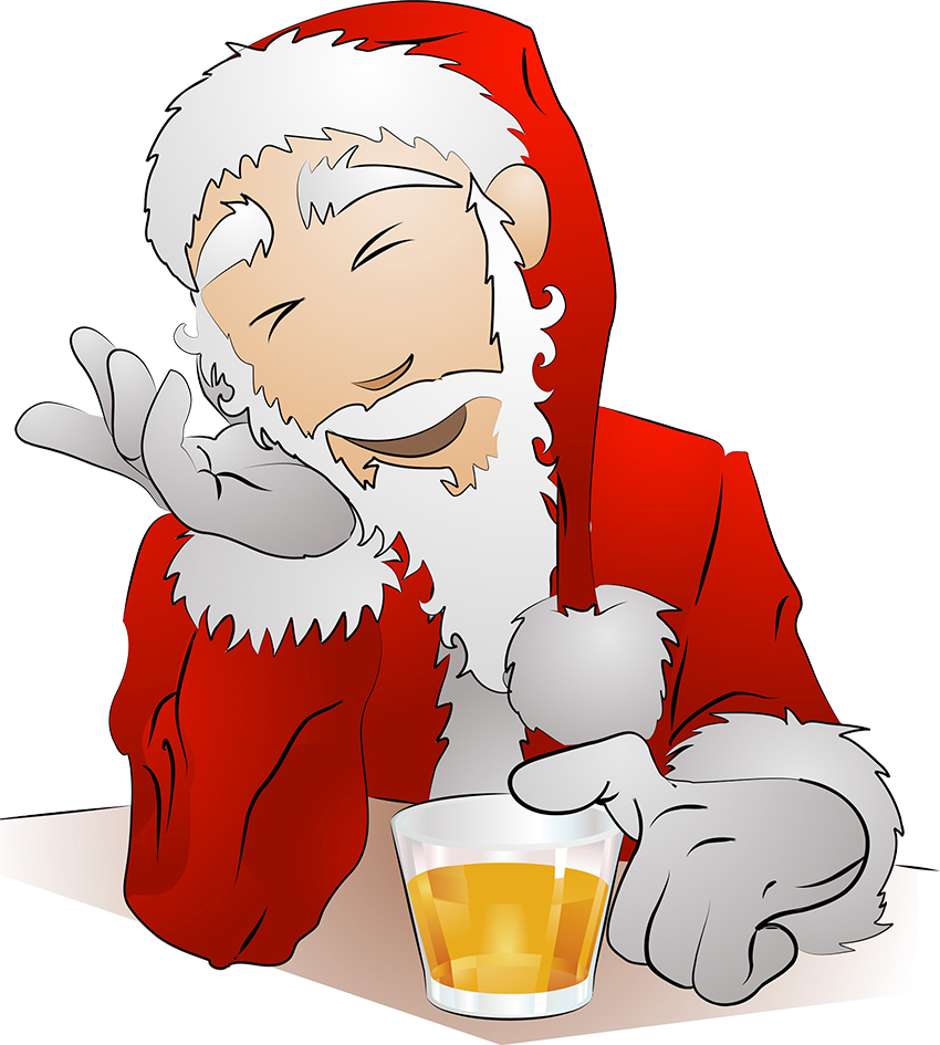 Beer Claus Alcoholic Drink Alcohol Intoxication Clip - Santa Claus Drinking Beer (850x945), Png Download