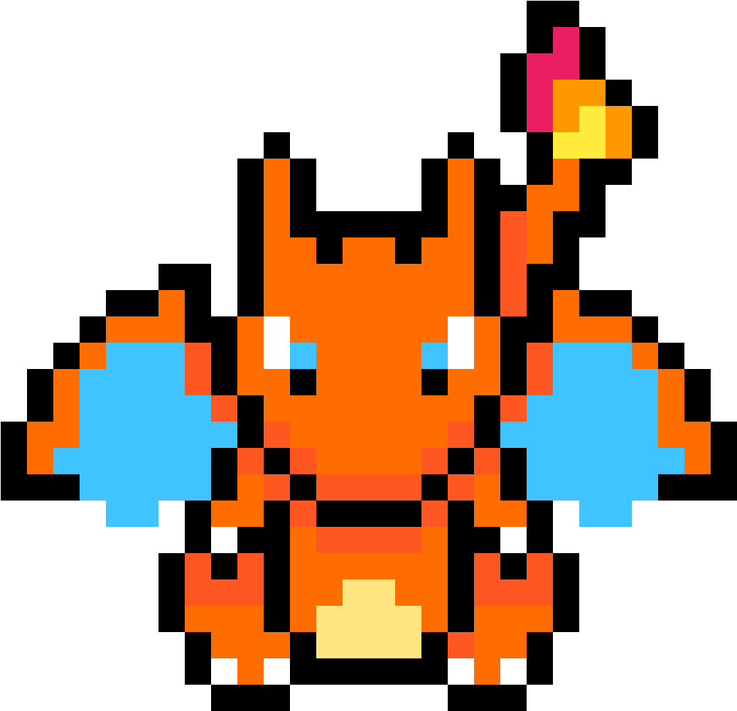 Charizard - Pixel Art Pokemon Dracaufeu (1184x1184), Png Download