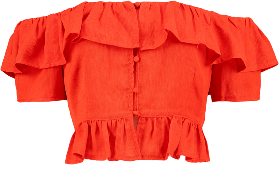 Esme Ruffle Crop Top - Crop Top (1000x1500), Png Download