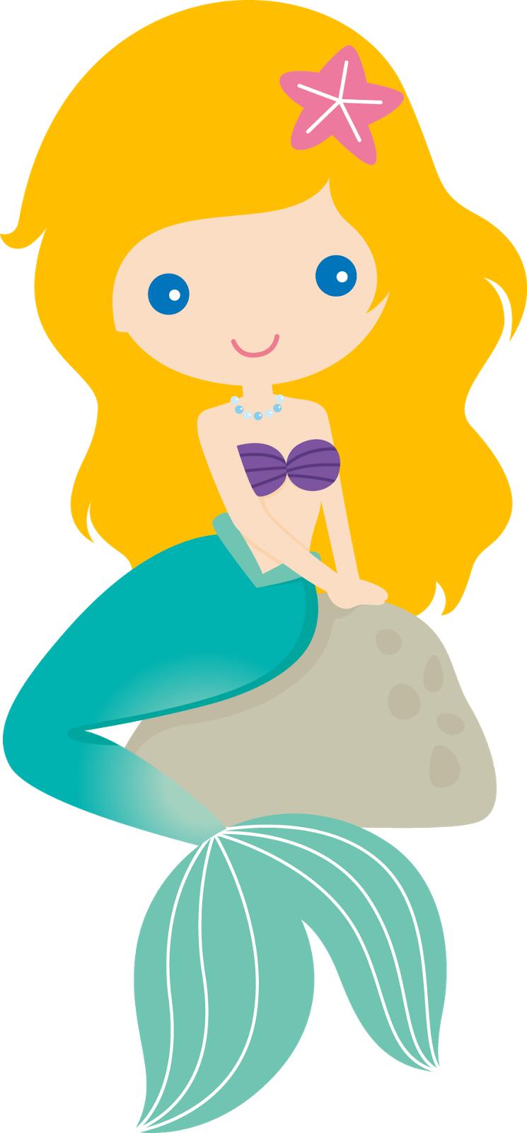 Disney Princes Babies Clip Art - Mermaid Clipart (745x1600), Png Download