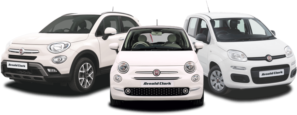 Fiat 500x, Fiat 500 And Fiat Panda In White - Fiat Cars Png (976x380), Png Download