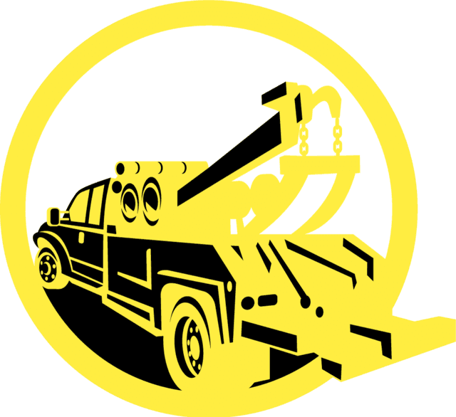 Black And Yellow Tow Truck (640x586), Png Download